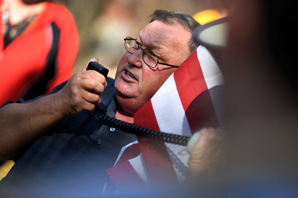 Harold Faughn speaks at the "Stop The Steal" rally